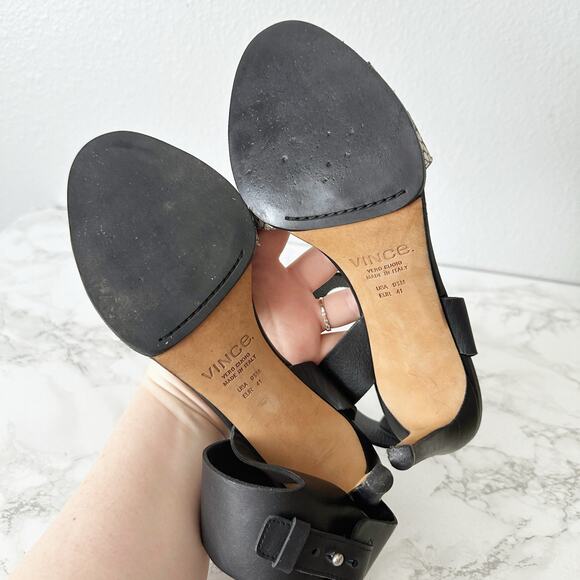 Vince Snake Leather Ankle Cuff Sandal Heels Women’s Size‎ 9.5 EU 41 ANTONIA - Picture 8 of 11